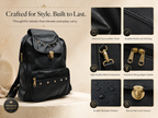 Uniqueonn GlamCarry Classic Black faux leather backpack with spacious design, secure flap lock and everyday carry features