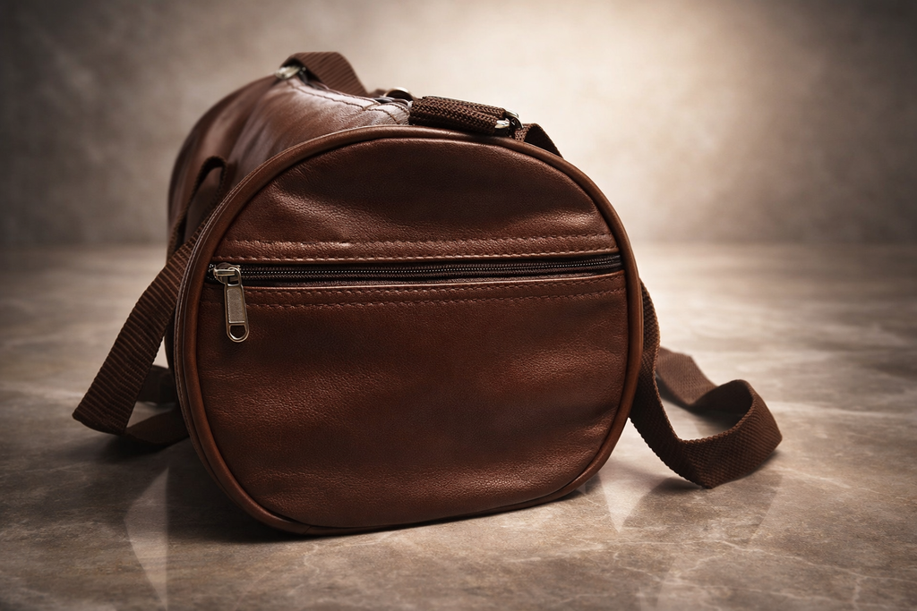 Uniqueonn LuxeCarry Premium Saddle Brown Leather-Finish 20-Liter Duffle Bag For Travel, Gym & Daily Essentials