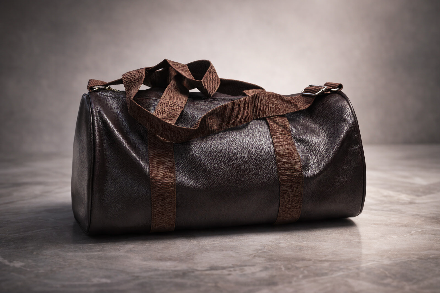 Uniqueonn LuxeCarry Premium Deep Brown Leather-Finish 20-Liter Duffle Bag For Travel, Gym & Daily Essentials