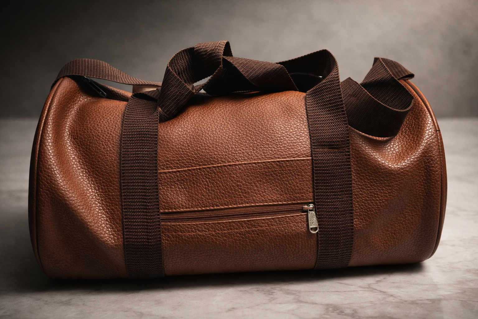 Uniqueonn LuxeCarry Premium Warm Mid-Brown Leather-Finish 20-Liter Duffle Bag For Travel, Gym & Daily Essentials