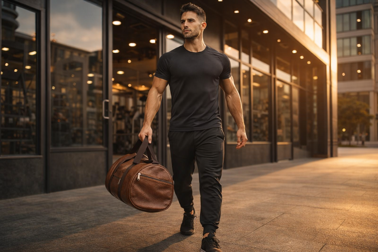 Uniqueonn LuxeCarry Premium Saddle Brown Leather-Finish 20-Liter Duffle Bag For Travel, Gym & Daily Essentials