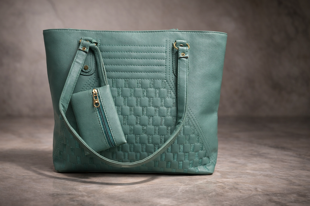 Uniqueonn UrbanTote Sage Green Premium Faux Leather Tote Bag | Spacious, Structured & Everyday Luxury Carry