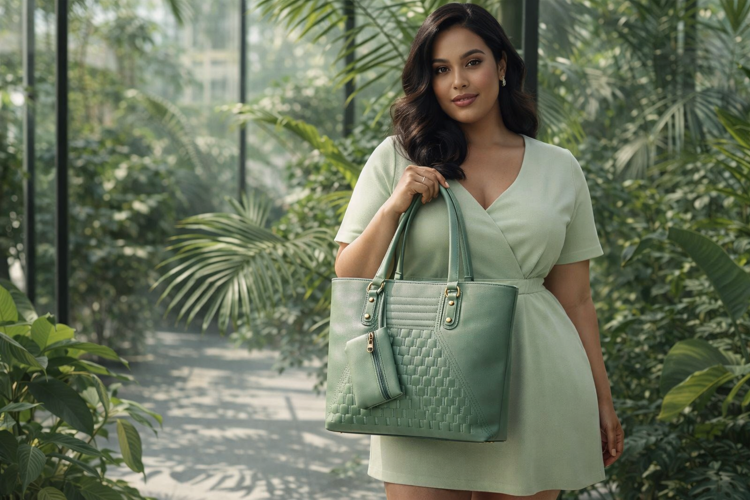 Uniqueonn UrbanTote Sage Green Premium Faux Leather Tote Bag | Spacious, Structured & Everyday Luxury Carry