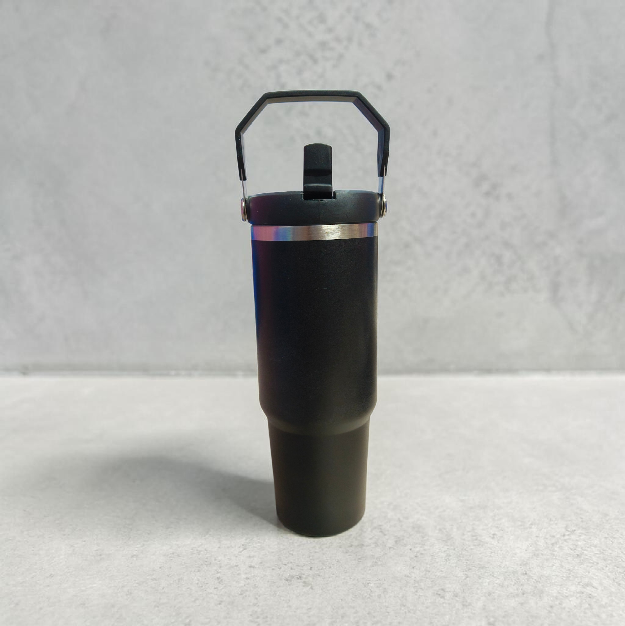 900ML Black Premium Insulated Bottle with Straw & Handle | Luxury Hot & Cold Tumbler