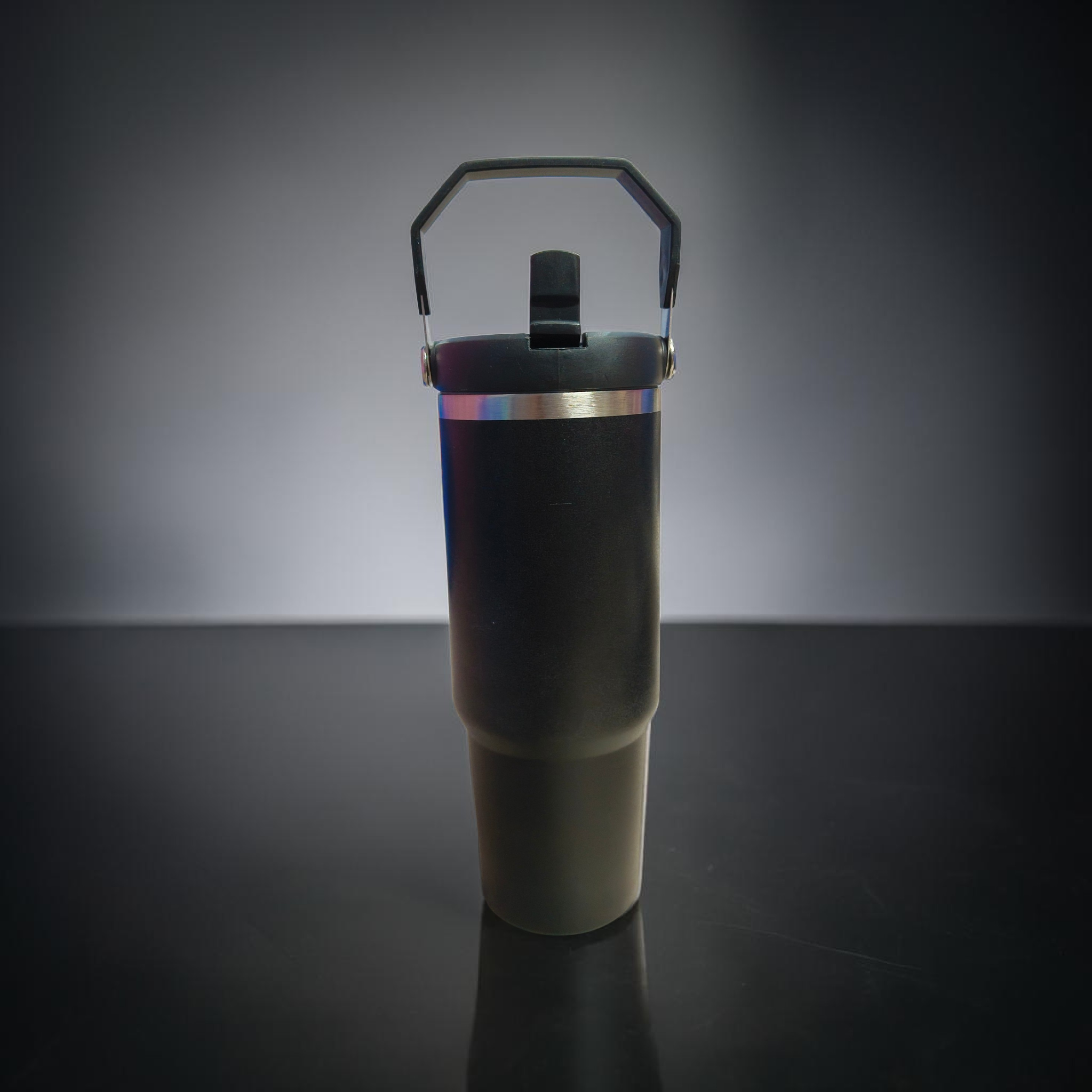 900ML Black Premium Insulated Bottle with Straw & Handle | Luxury Hot & Cold Tumbler