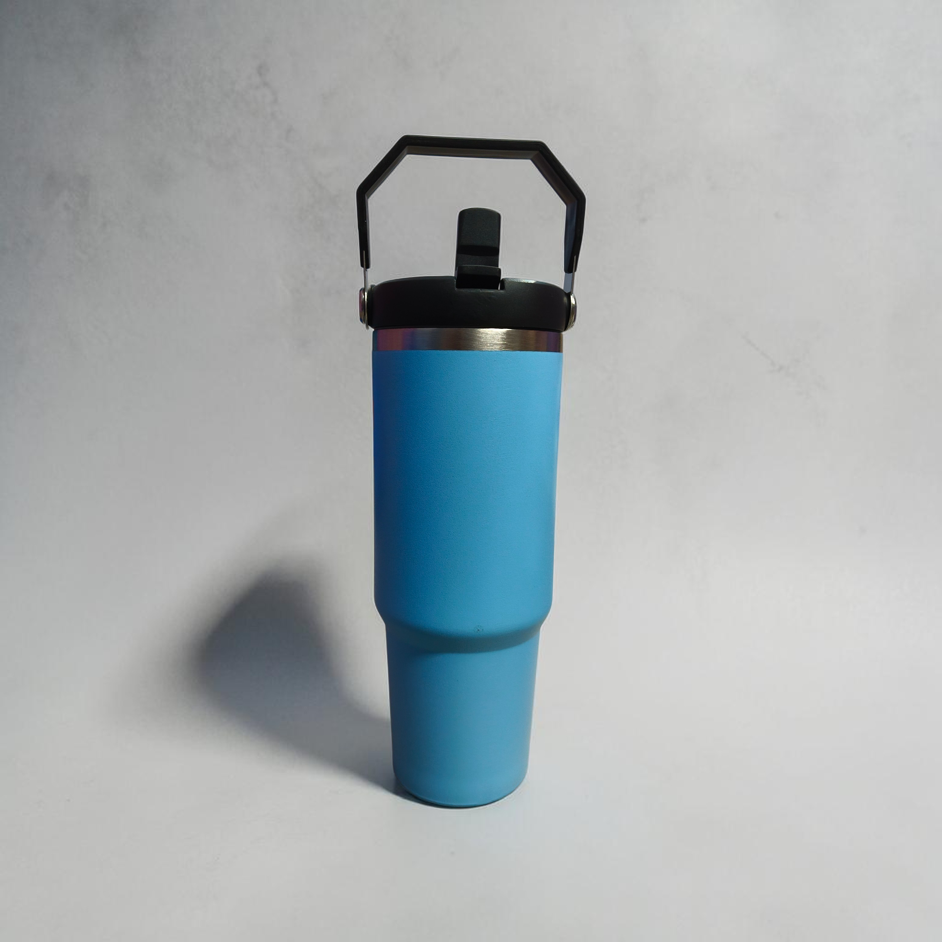 900ML Blue Stanley Style Insulated Bottle with Straw & Handle | Cold & Hot Tumbler