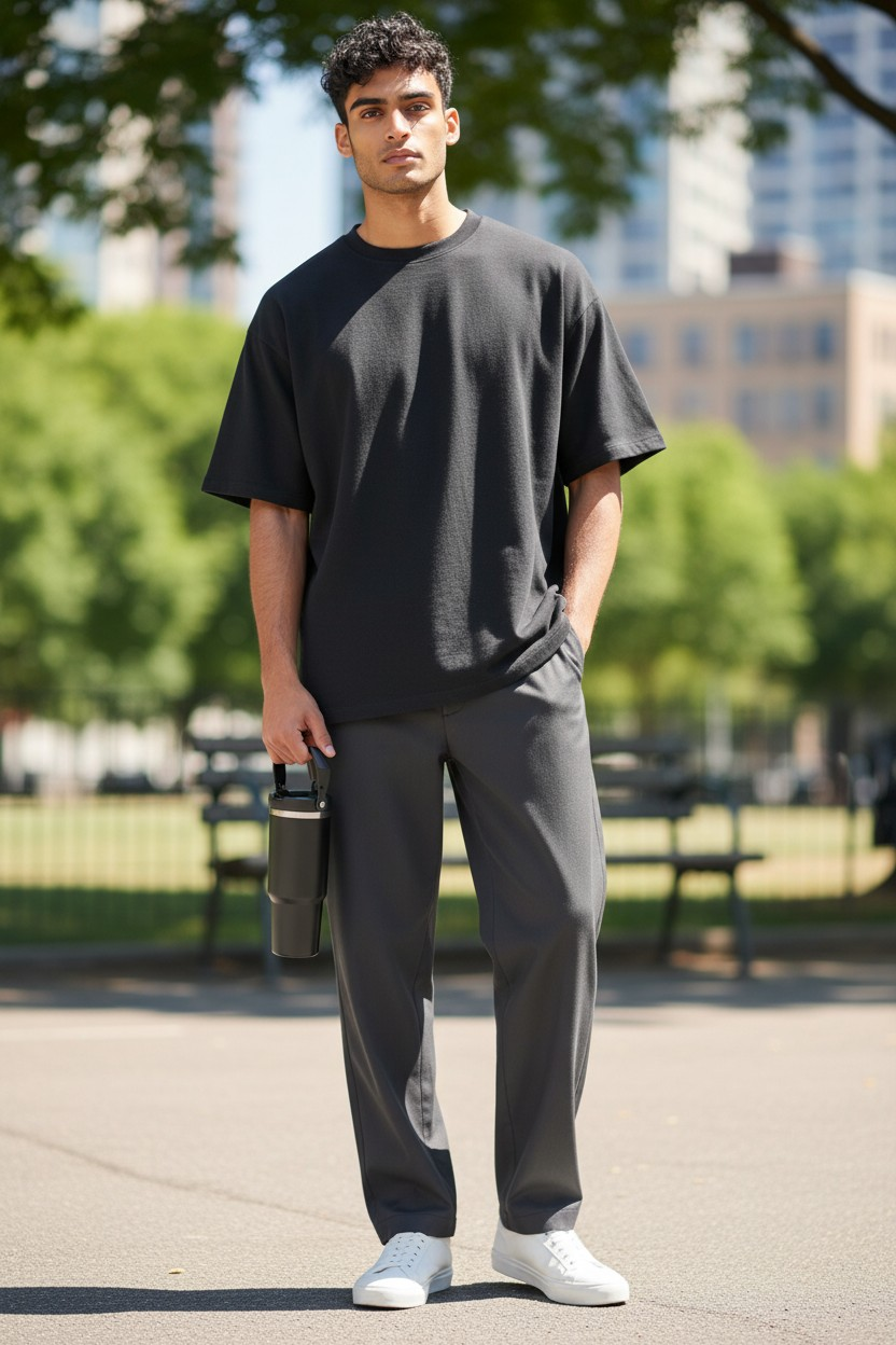 900ML Black Premium Insulated Bottle with Straw & Handle | Luxury Hot & Cold Tumbler
