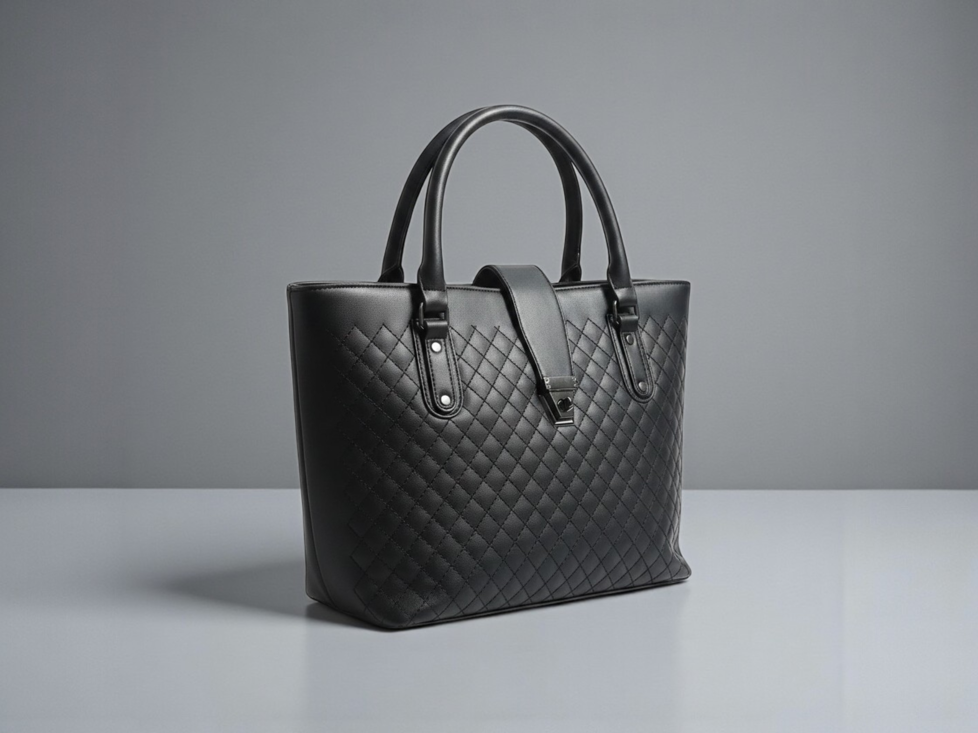 Uniqueonn UrbanCarry Classic Black Premium Faux Leather Tote Bag | Premium Multi-Purpose Daily Bag for Women