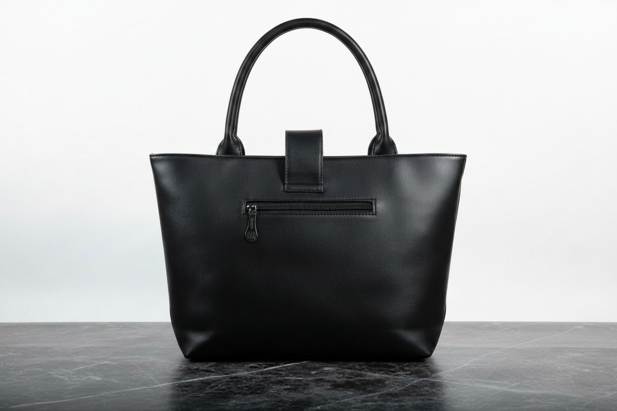 Uniqueonn UrbanCarry Classic Black Premium Faux Leather Tote Bag | Premium Multi-Purpose Daily Bag for Women