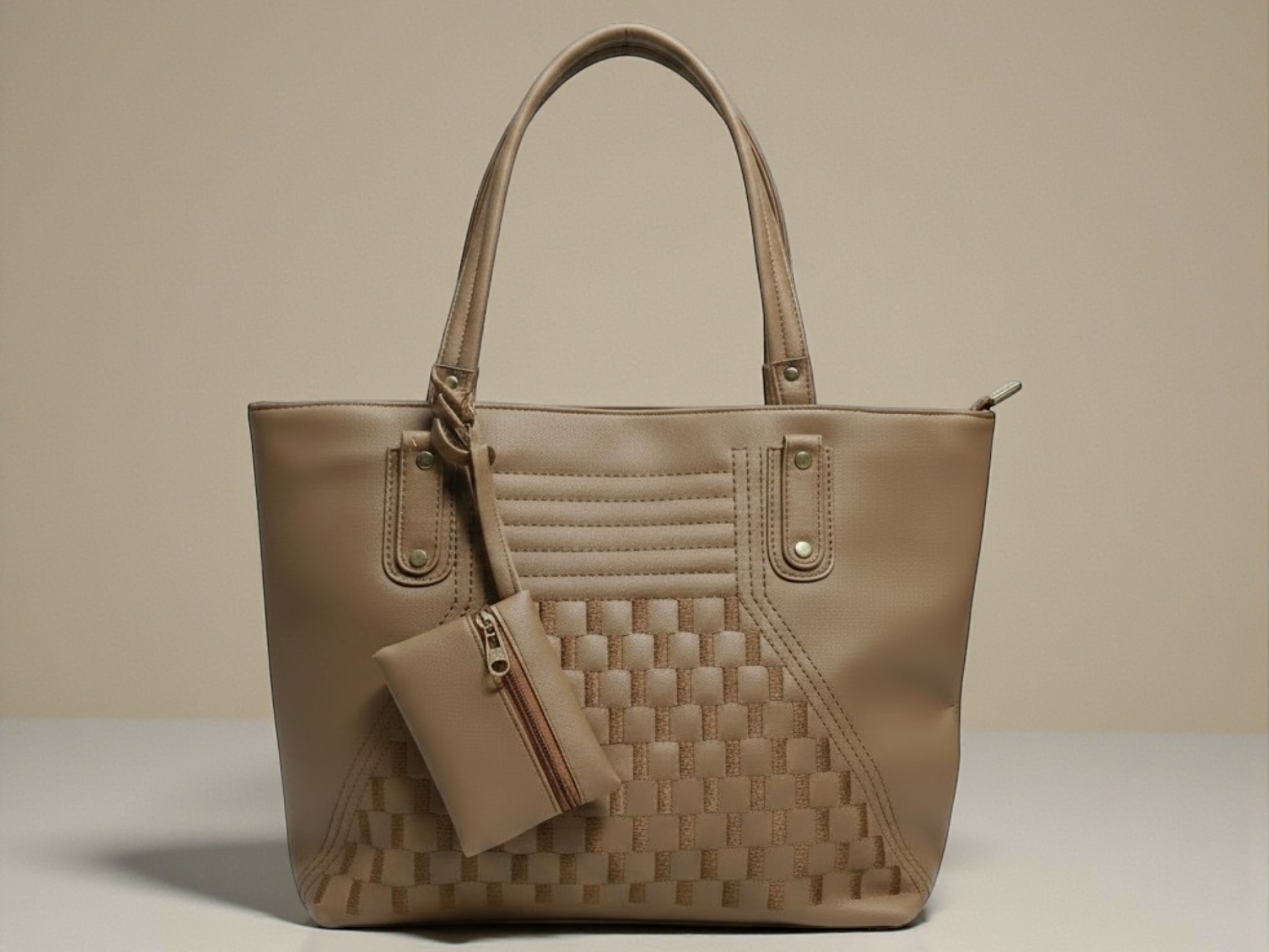 Uniqueonn UrbanTote Ivory Beige Premium Faux Leather Tote Bag | Spacious, Structured & Everyday Luxury Carry
