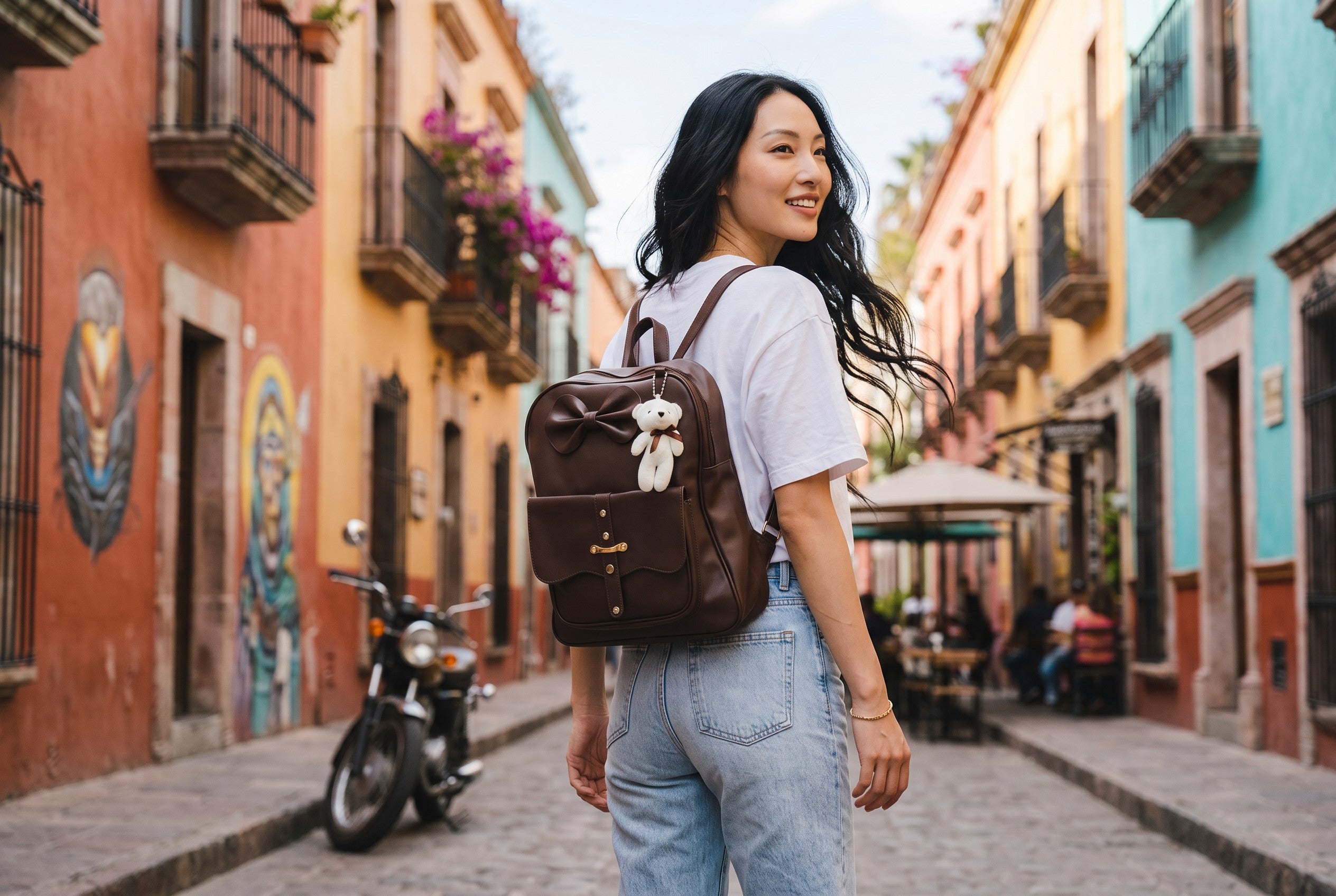 Uniqueonn ChicCarry SaddleBrown Mini Faux Leather Backpack | Cute, Elegant & Multi-Purpose Everyday Bag