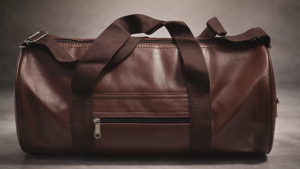 Uniqueonn LuxeCarry Premium Saddle Brown Leather-Finish 20-Liter Duffle Bag For Travel, Gym & Daily Essentials