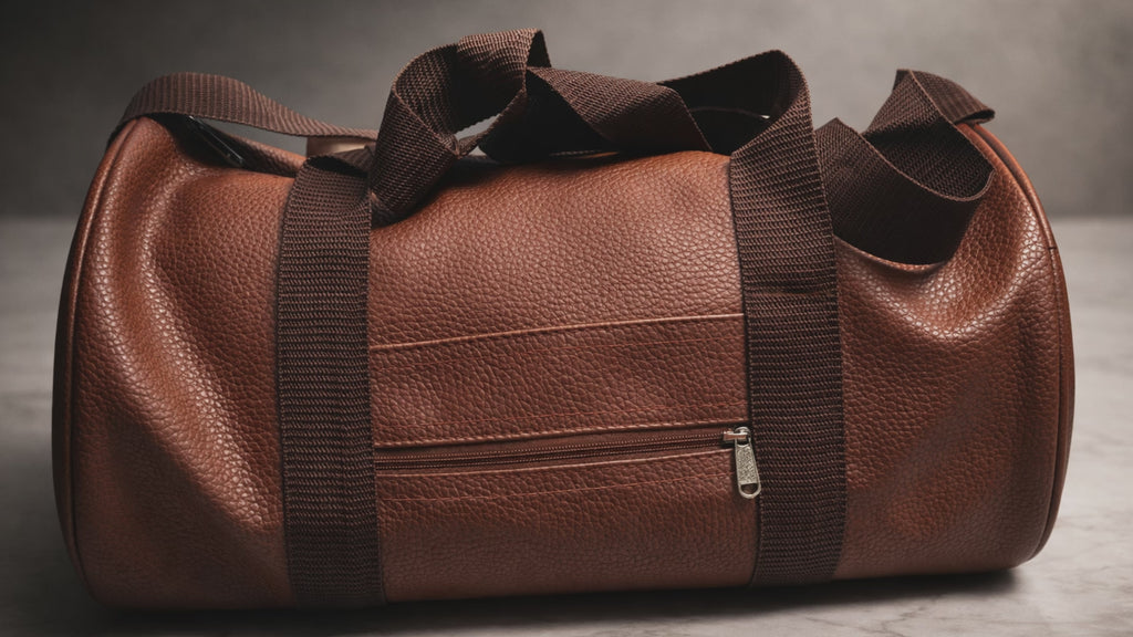 Uniqueonn LuxeCarry Premium Warm Mid-Brown Leather-Finish 20-Liter Duffle Bag For Travel, Gym & Daily Essentials