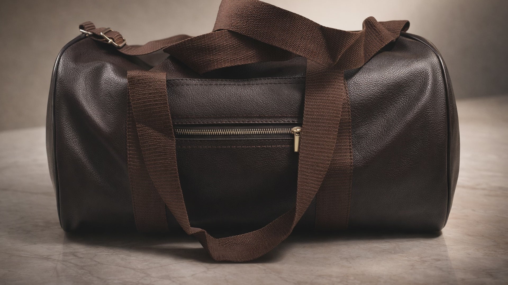 Uniqueonn LuxeCarry Premium Deep Brown Leather-Finish 20-Liter Duffle Bag For Travel, Gym & Daily Essentials